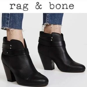 Harrow Black leather block heel: Rag & Bone 7.5